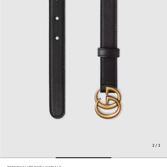 Gucci Black Belt with Gold Buckle main image 4